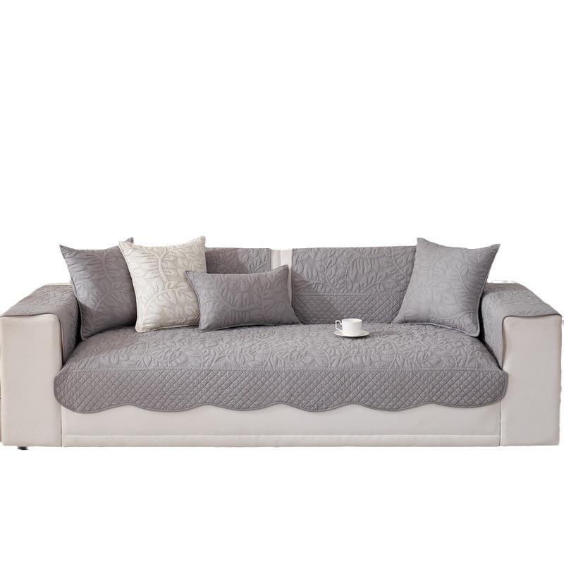 Pure Cotton Embroidered Sofa Cushion, Universal for All Seasons, New Summer Non-slip Cushion, Light Luxury, Simple and High-end Cover Cover Cloth