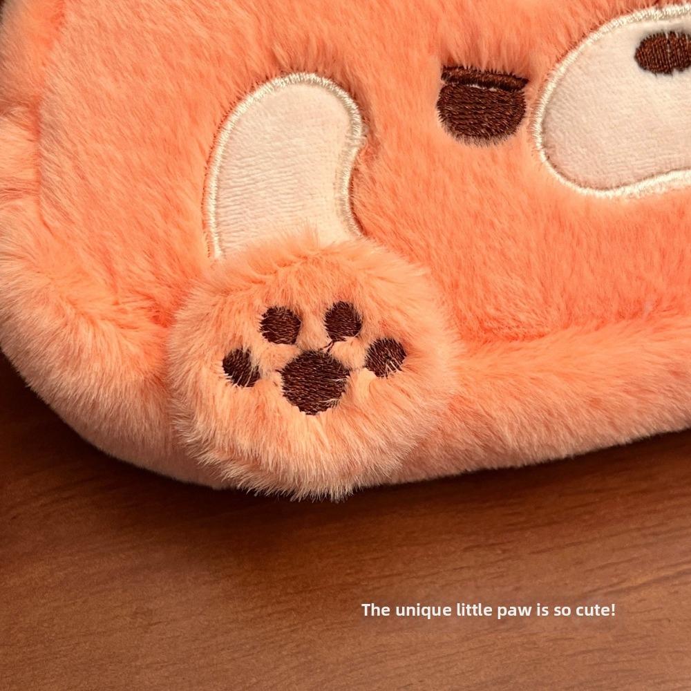 Cartoon Raccoon Pencil Case Soft Touch Stationery Storage Bag Plush Pencil Box Gift