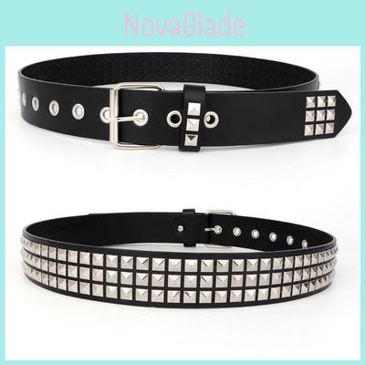 Punk Fashion Wide Pu Leather Belt With Metal Buckle For Casual And Office Wear