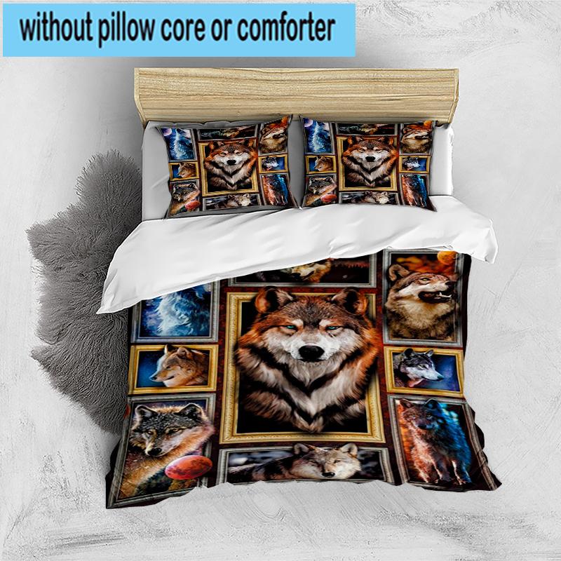 Wolf Pack Majesty 3pcs Bedding,Including 1pc Duvet Cover And 2pcs Pillowcases Perfect for Christmas,Ideal for Bedroom, Dormitory