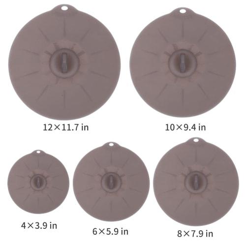 Silicone Pot and Pan Lids - Food and Bowl Covers, Food Safe, BPA-Free, Silicone Bowl Cover, Microwave Cover (Gray)