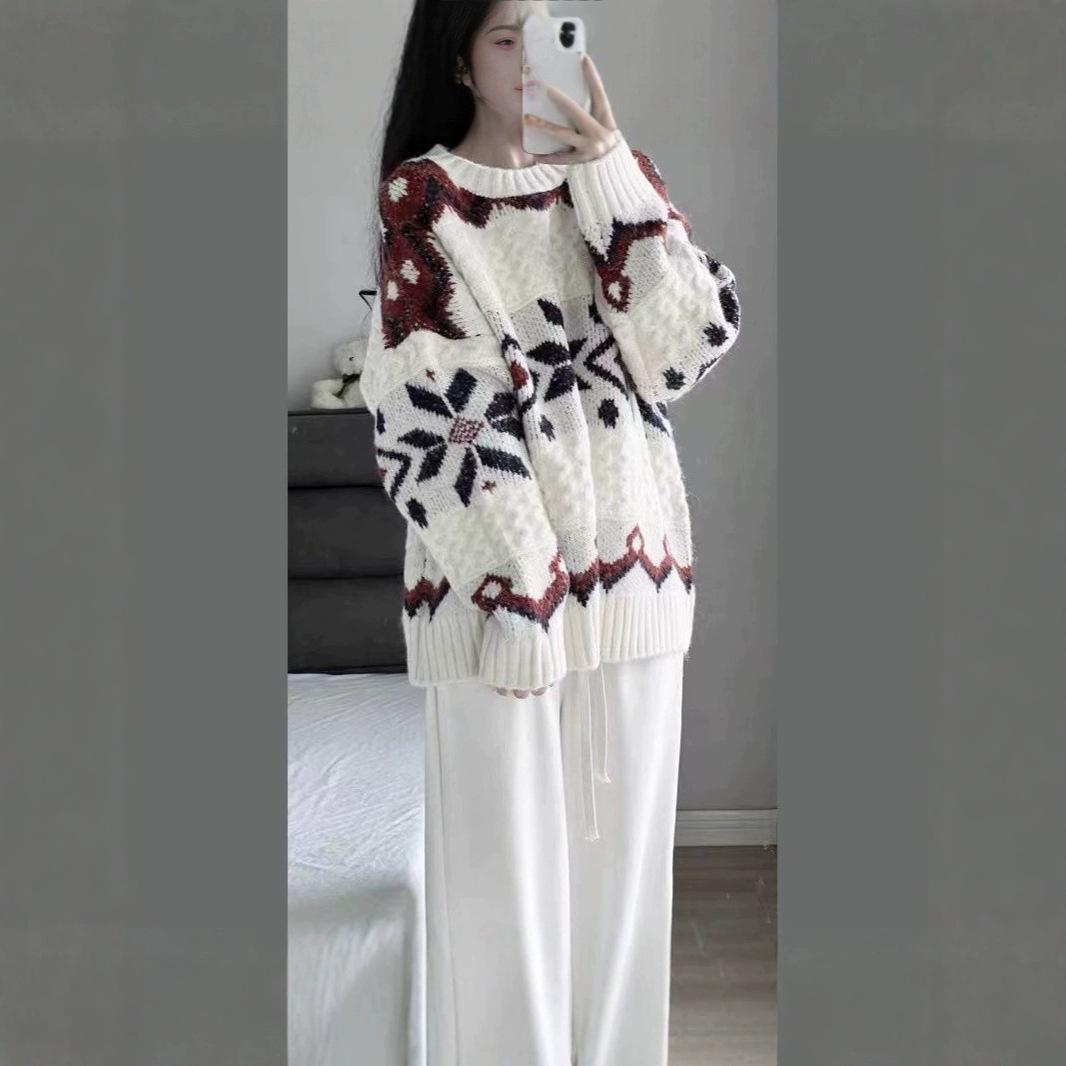 

Women s Soft Knit Sweater & Corduroy Pants Set - Autumn/Winter Style Extra Large