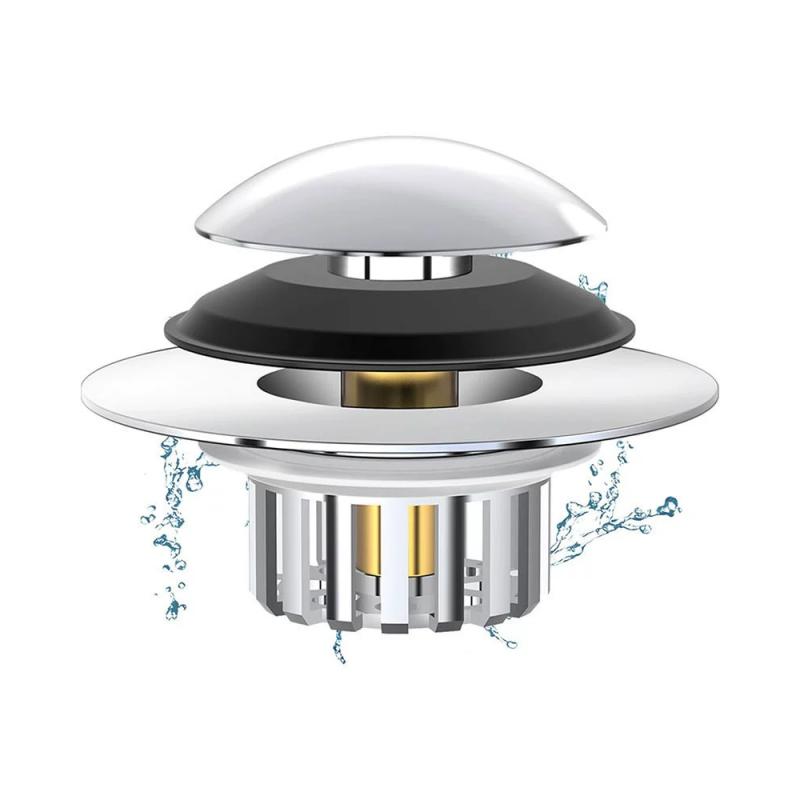 

Медная пробка для слива ванны с улавливателем волос, выдвижная пробка для ванны 2-в-1, фильтр-корзина против засорения для слива раковины 145-18 дюймов