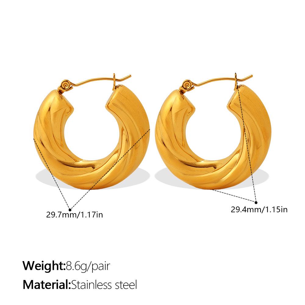 European & American Retro U-Shaped Geometric Spiral Ear Cuff Earrings
