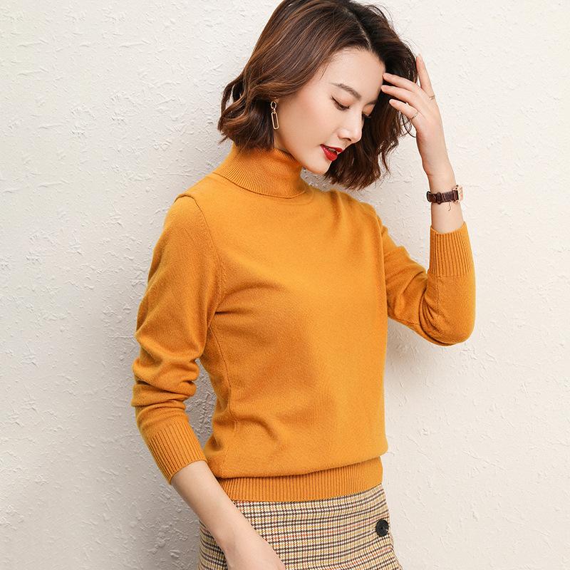High-collar Women's Knitwear Long-sleeved Short Section Hedging Loose Big Yards Sweater Fall and Winter Fashion Wild Cardigan Bottoming Shirt