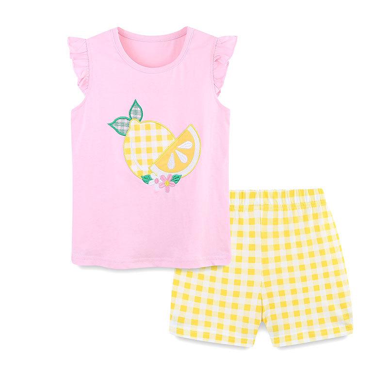 European Style Girls Summer Embroidered Short-Sleeved Cotton Set 4Y (110cm)