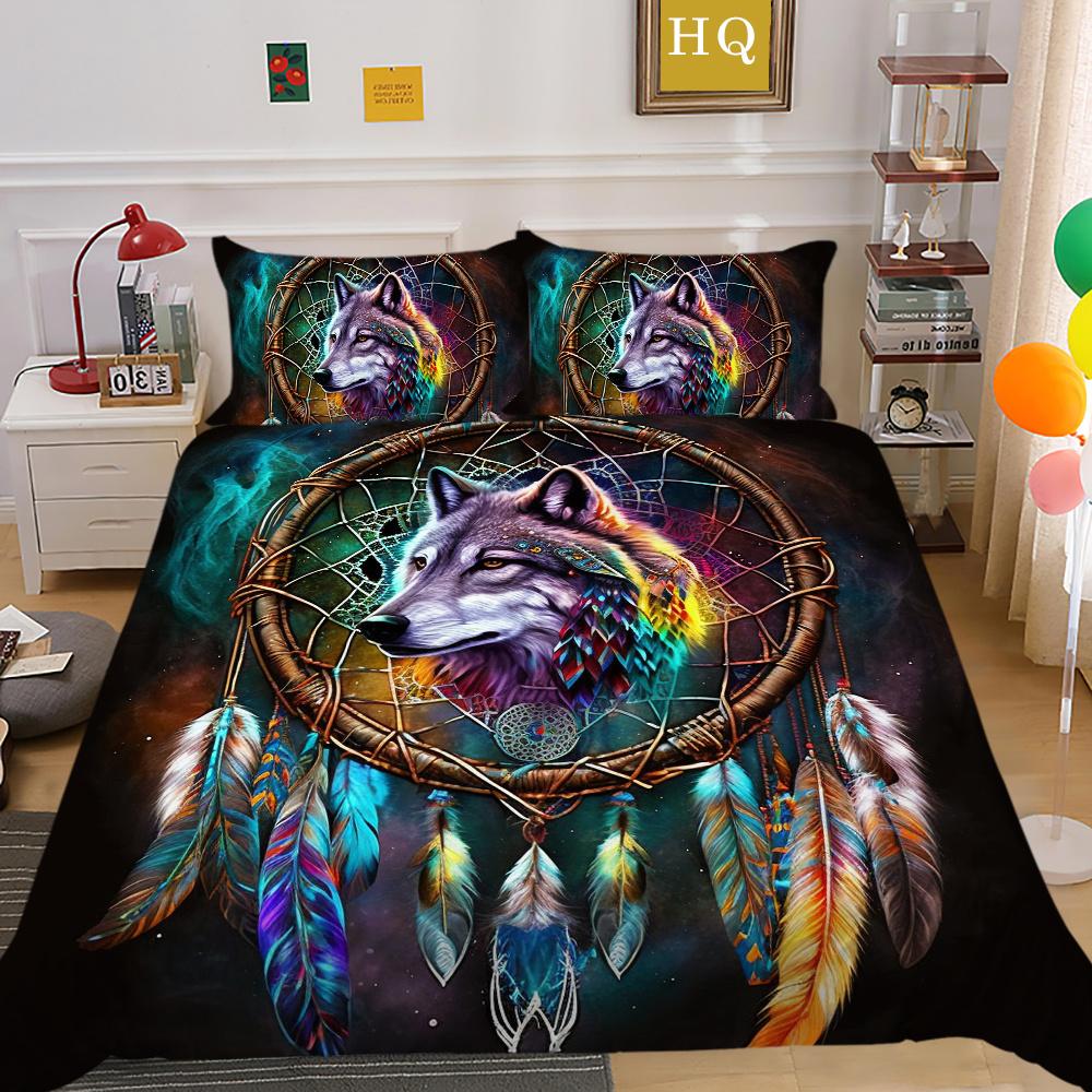 3D Wolf Printing Bedding Set Cover Single Size Microfiber Bedspreads Teen Fashion High Quality Home Textiles