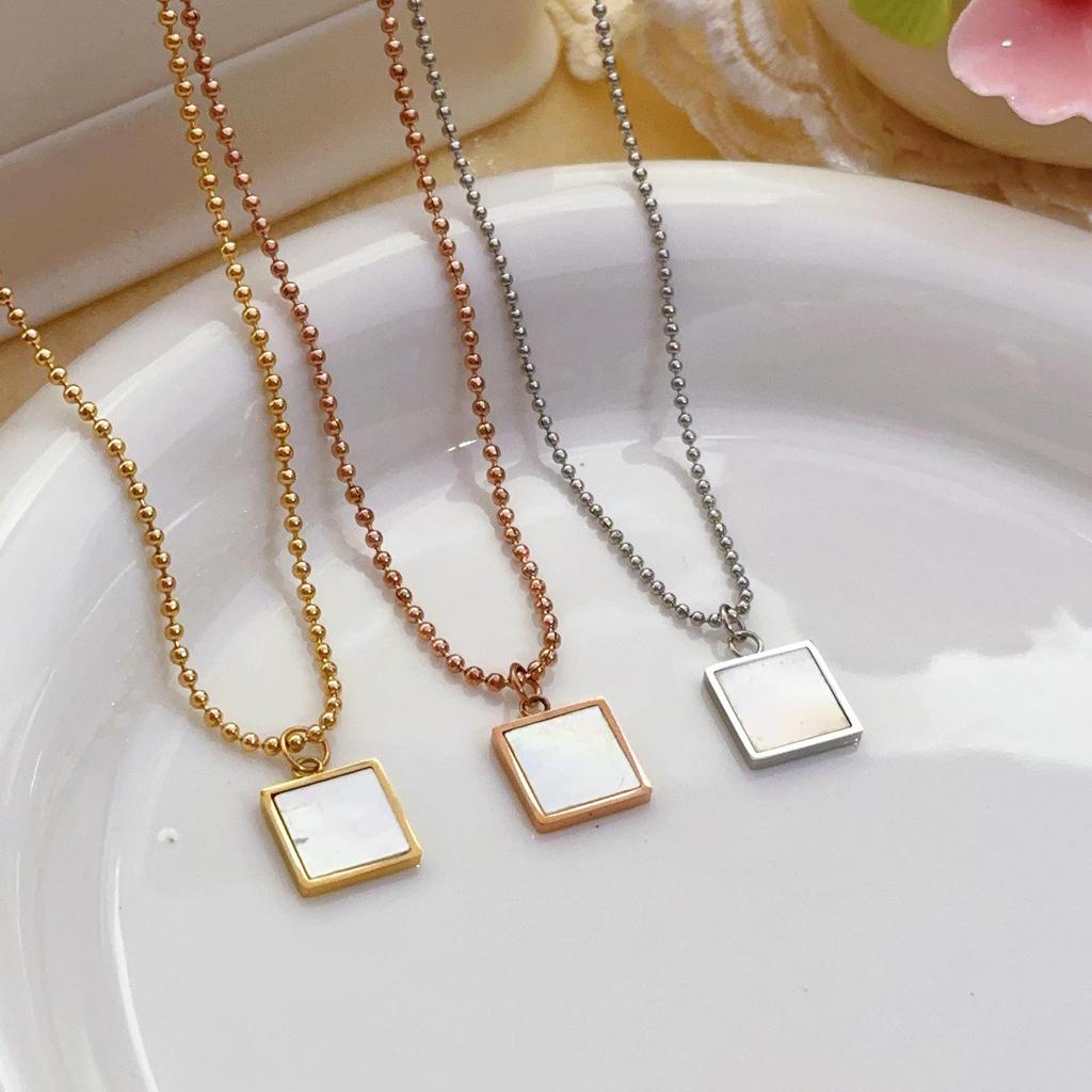 18K Gold-Plated Titanium Steel Necklace with Shell Pendant - Versatile, Stylish, and Durable Design for Women