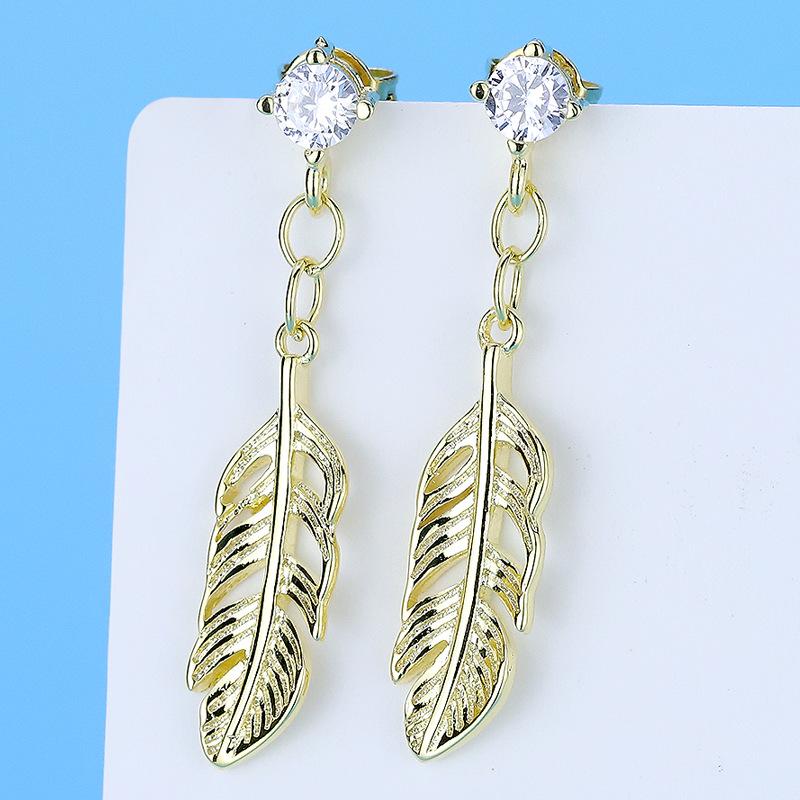 Женские серьги в стиле перьев и листьев, студенческие серьги
