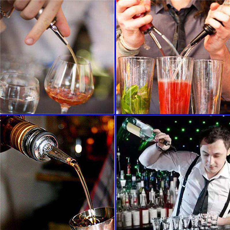 Gold Stainless Steel Wine Pourers Liquor High Quality Liquor Pour Spouts with Cap Covers Leakproof Design for Bars, Clubs