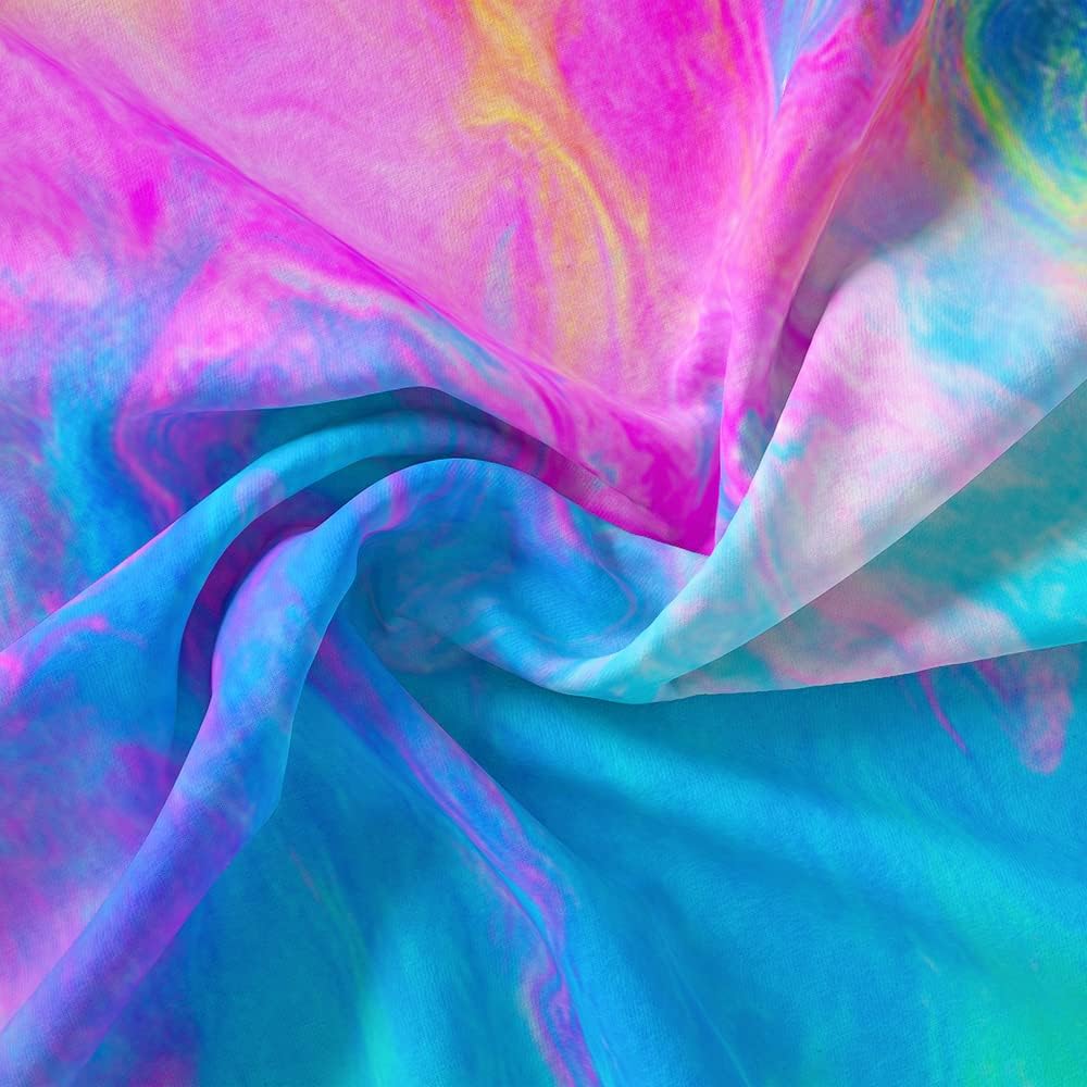 Kids Tie Dye Hiphop Style Bedding Set Colorful Twin Size Gypsy Comforter Cover 3 Piece With 2 Pillow Shams Duvet Cover
