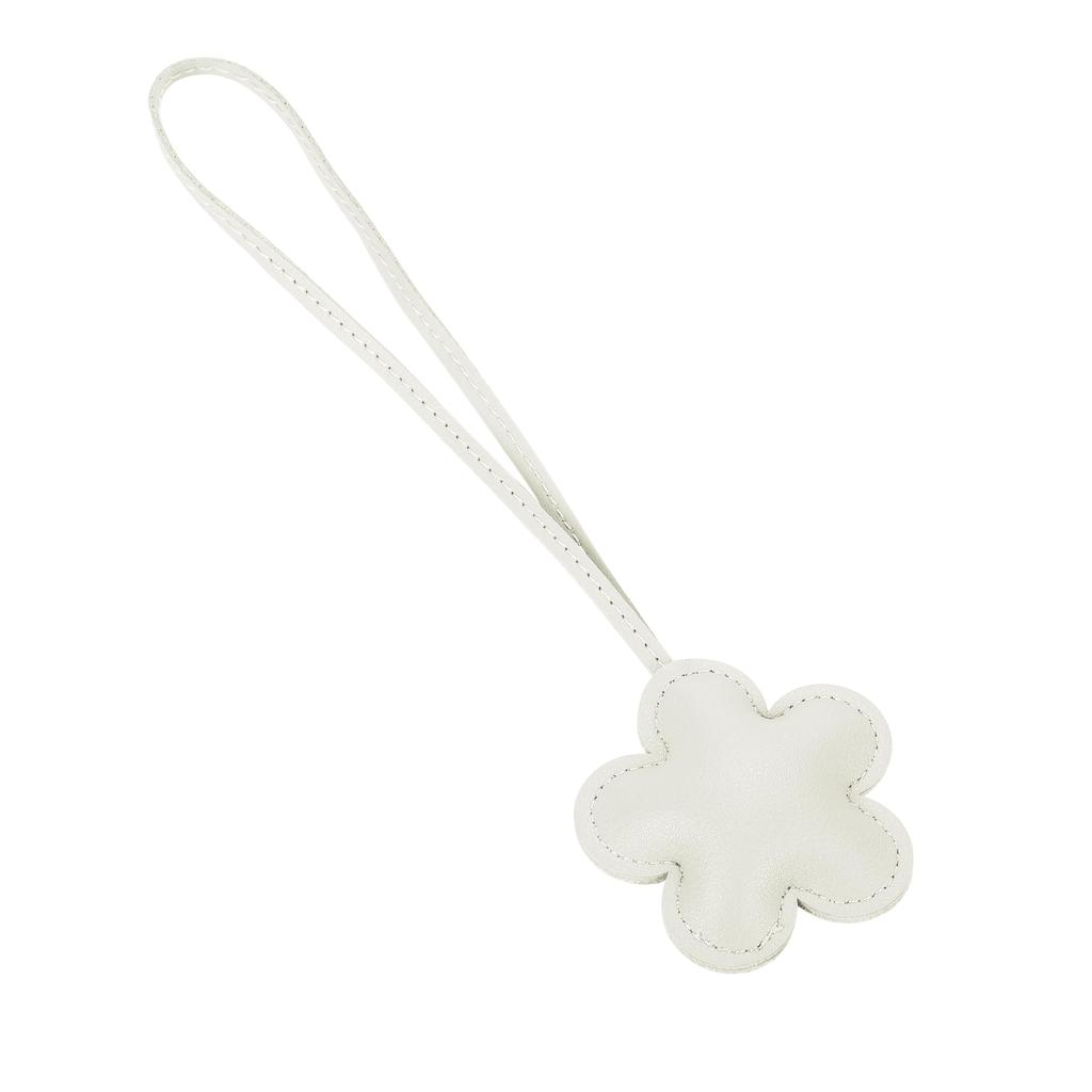 Tonecraft Flower Bag Charm, Simple, Orthodox Bag Charm, Popular, Stylish, Cute, Microfiber Leather, Squishy, white