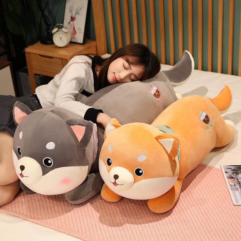 Plush Puppy Lying Toy Soft Cushion Pillow Cute Plushie Room Decoration Kids Gift