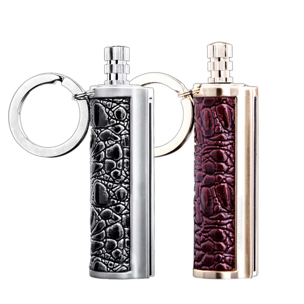 Outdoor Portable Lighter Bottle Keychain With Containing Cotton Core