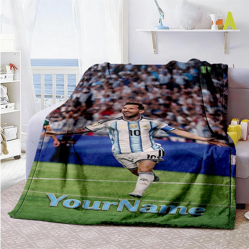 Messi 356 Customize Your Name Blanket Throw Customizable Blanket Comfortable Throw For Chair Office Chair Livingroom Nap Four Seasons Universal