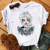 Summer Kawaii Princess Cotton T-Shirt Tops Harajuku Cartoon Graphic Tees Cute T-shirt Blouses Unisex