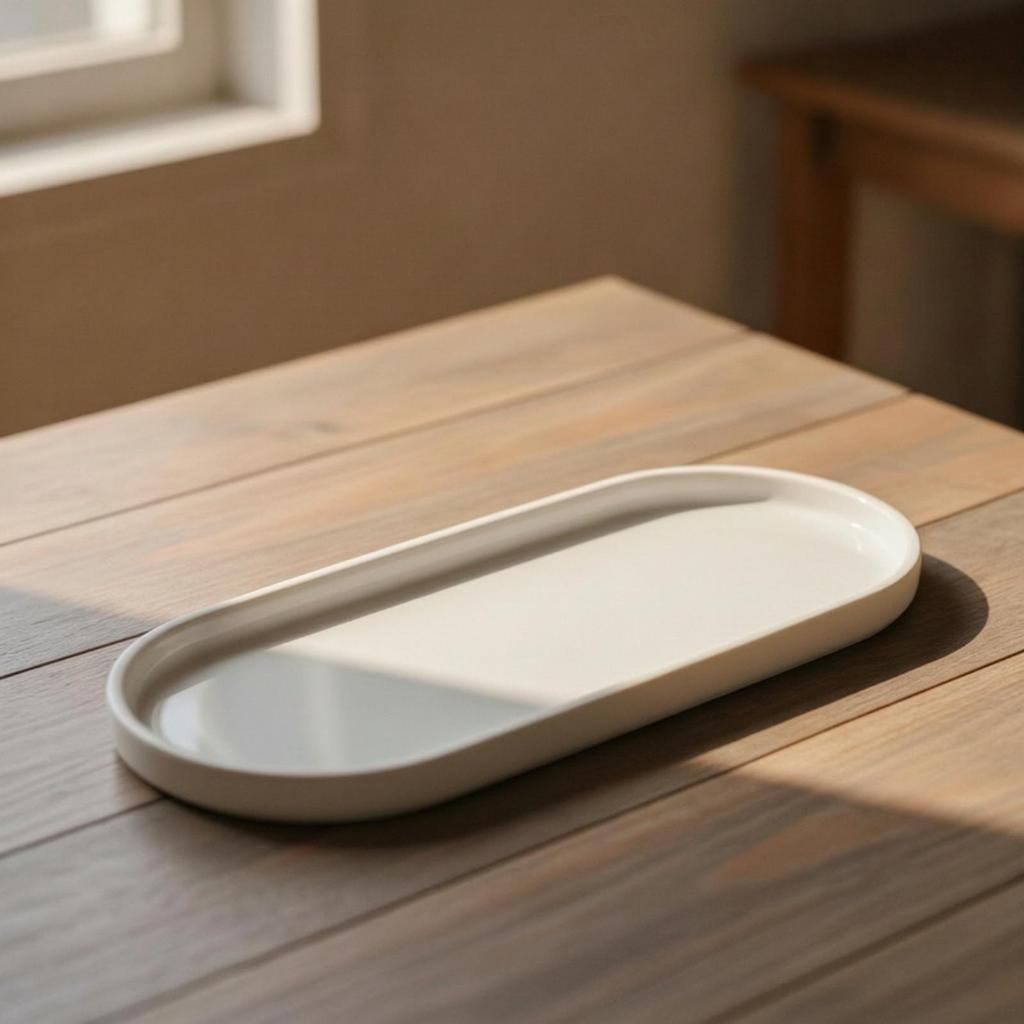 Oval Serving Platter Raised Rim Ceramic Dish White for Hosts, Home Cooks,