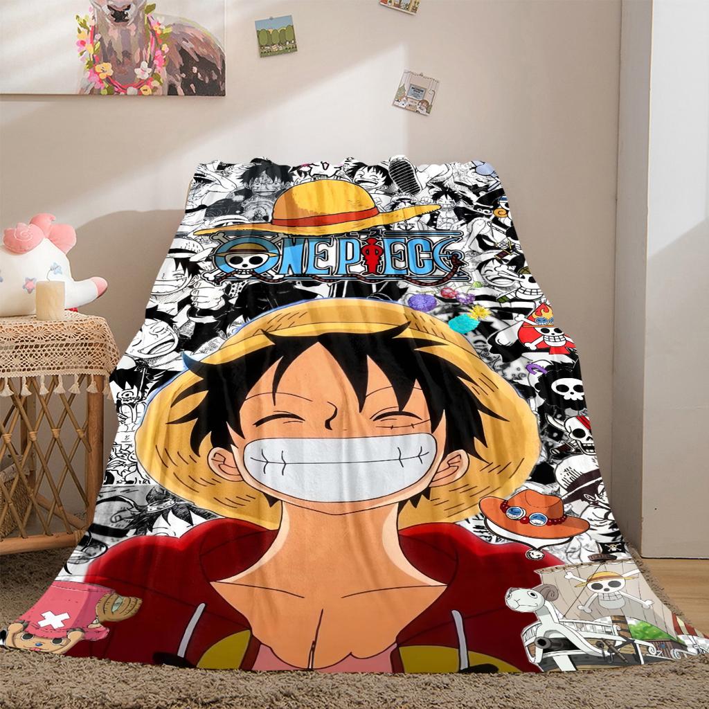 Anime Luffy Pirátská Všestranná Cestovní Deka pro Všechna Roční Období Kompaktní Vhodná pro Kancelářský Šlofík & Venkovní Kempování LXR146
