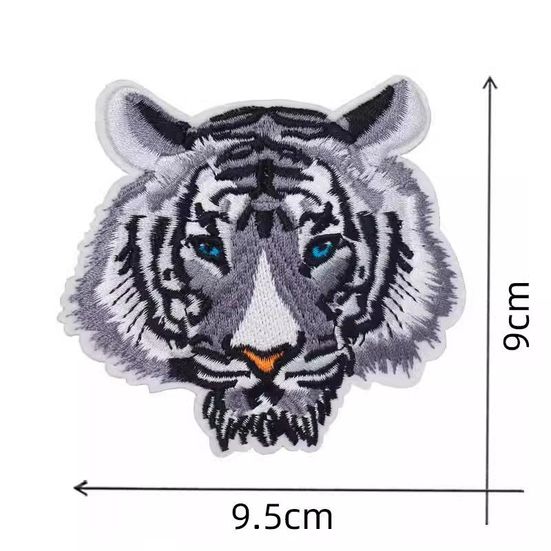 Tiger Head Embroidery Patch - Fashionable Large Applique for Coat Back Repair