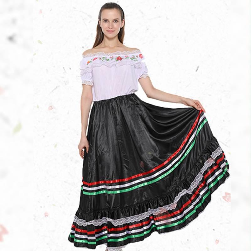 Womens Ethnic Western Dress With Lace And Embroidery Design For Halloween Daily