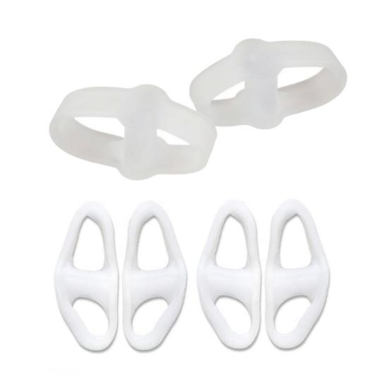 1 Pair Toe Separator for Overlapping Toes, Soft SEBS Bunion Corrector, Double Ring Foot Spacer for Hallux Valgus, Day Night Toe Straightener