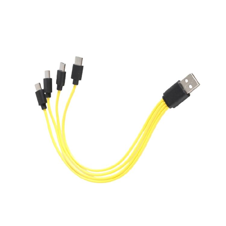 25cm Length USB to Type C Splitter Adapter Wire Quick Charging Enabled Charging Cable Cord for LED Light Fan Toy