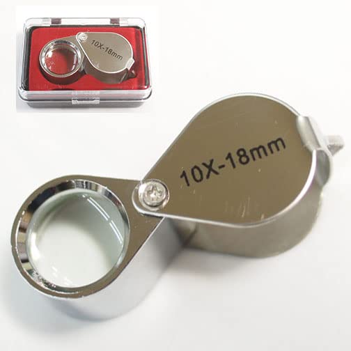 

Mini Loupe 10x Jewelry Loupe Folding Engraved Magnifying Glass Gem Appraisal Precious Metal Appraisal Moss Metal Holder [USK STORE] (10x) срібний