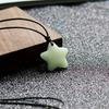 Jade Glow-in-the-Dark Star Lucky Pendant Necklace Set Adjustable Rope Sporty/Cute Style for Outdoor Adventures & Music Festivals