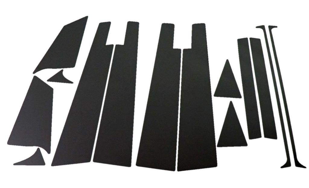 BRIGHTZ Ipsum 20 Series Ultra Mirror Black Plated Pillar Panel Covers for Vehicles with Visors 4961 (14-Piece Set) [PIL-BLA-099]