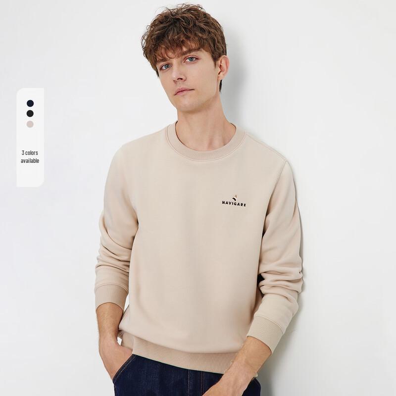 Navigare Men's Fleece Lined Basic Crewneck Sweatshirt