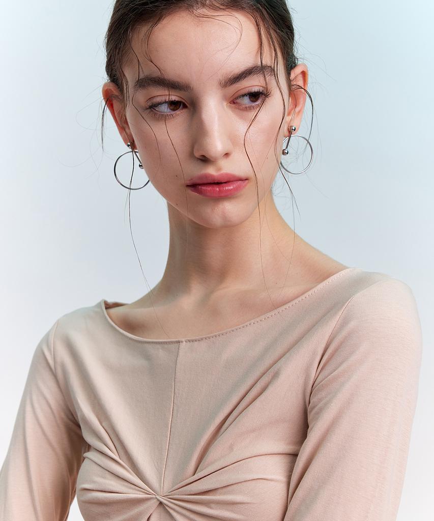 Heo Knotted Long Sleeve Top_Beige