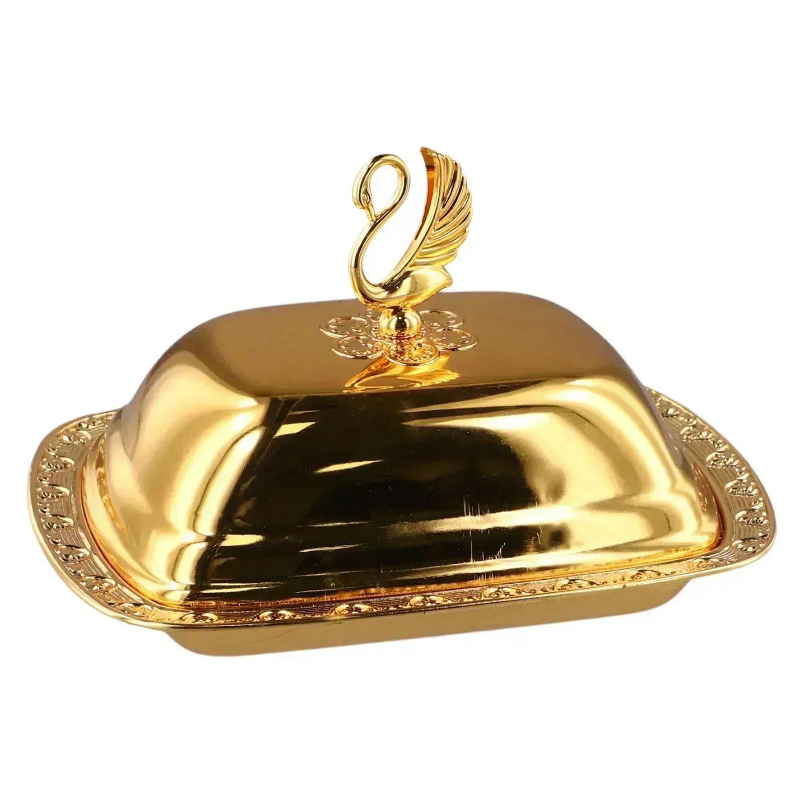 

Dustproof Lid Food Container Tray Professional Use Lid Serving Tray Stainless Steel Gold Silver Serving Tray Cm золотой