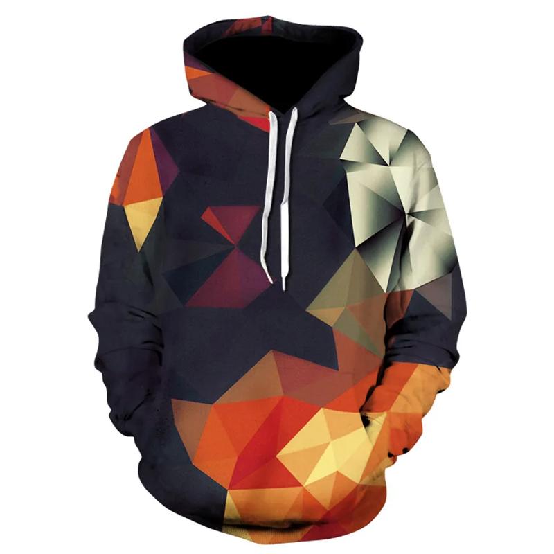 Geometric Men's Hoodies 3D Hoodies Sweatshirt Loose Casual Sportswear Spring Autumn Coat Street Clothing