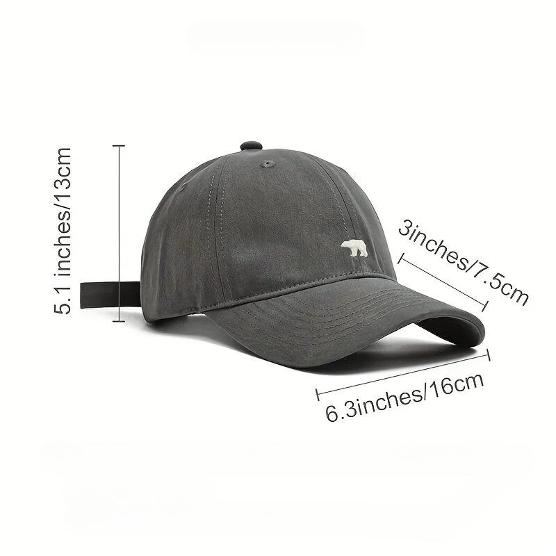 1PC Stilvolle Baseballkappe mit Bärenstickerei, Sonnenschutz, atmungsaktiv, verstellbar, idealer Freizeithut für Männer und Frauen, Unisex-Baseballkappe