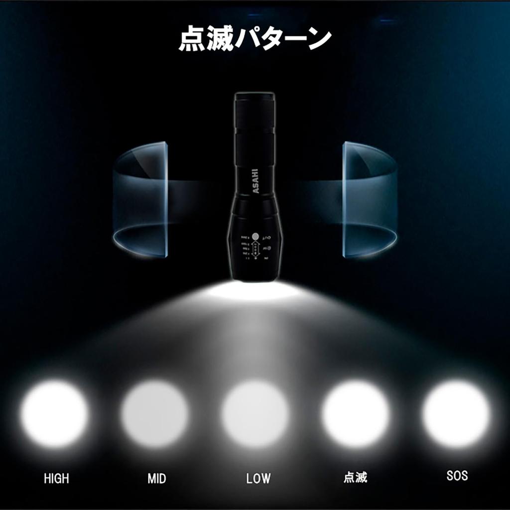 ASAHI LED Handheld Compatible with Commercially Available AAA Ideal for Outdoor Crime and Disaster Powerful Mini Handheld CREE with Strap Flashlight,