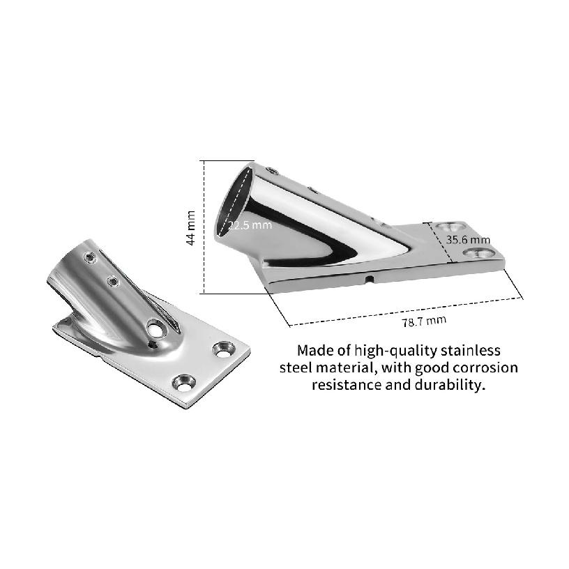 Marine 316 Stainless Steel 22/25mm 30° Rectangular Base Tube Pipe Base Marine Handrail Fitting Boat Accessories 22mm