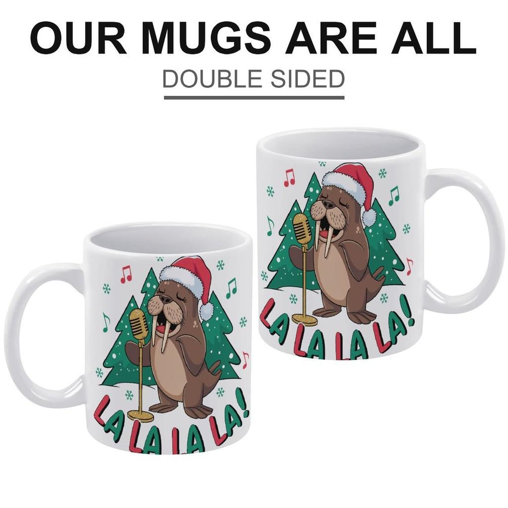 1pc 11oz blank ceramic mug, double-sided printed tea coffee cup, glossy look, durable wall thickness, classic white mug for daily beverages