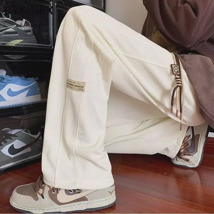 Herren Frühling/Sommer Locker sitzende leichte Sweatpants - Weitbeinige Freizeithose