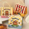 Kawaii Capybara Thermal Lunch Bag Insulated Portable Food Storage Bag Cartoon Lunch Box For Women Girl Kids