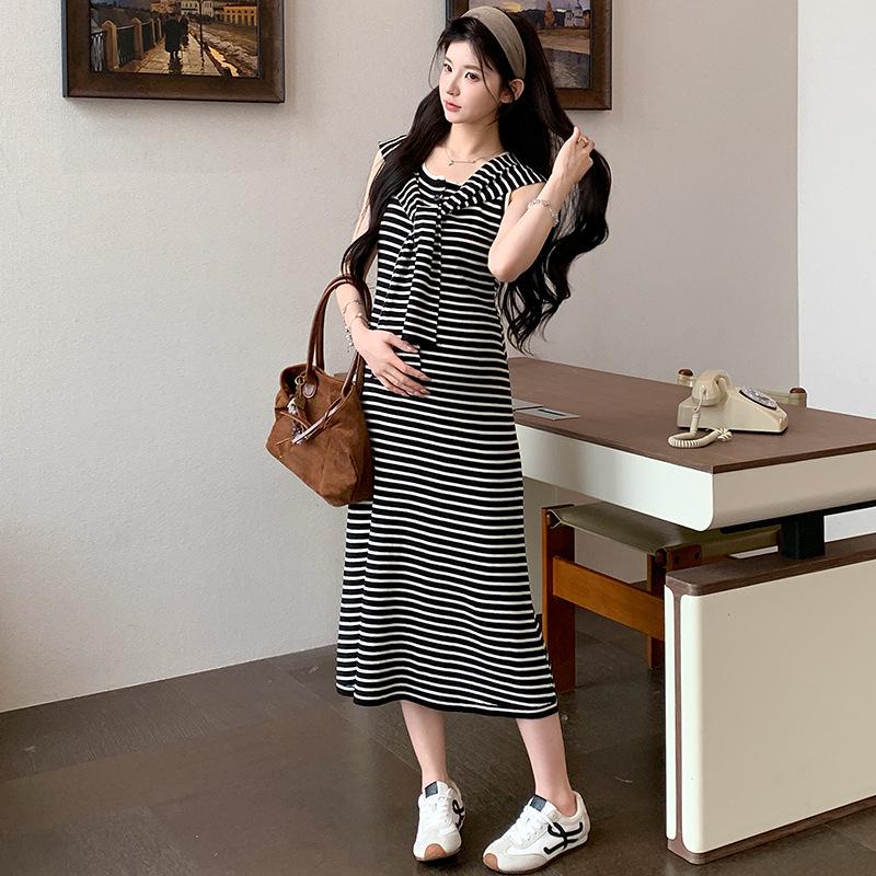 2026 Summer Stylish Maternity Knit Long Dress with Shawl XL