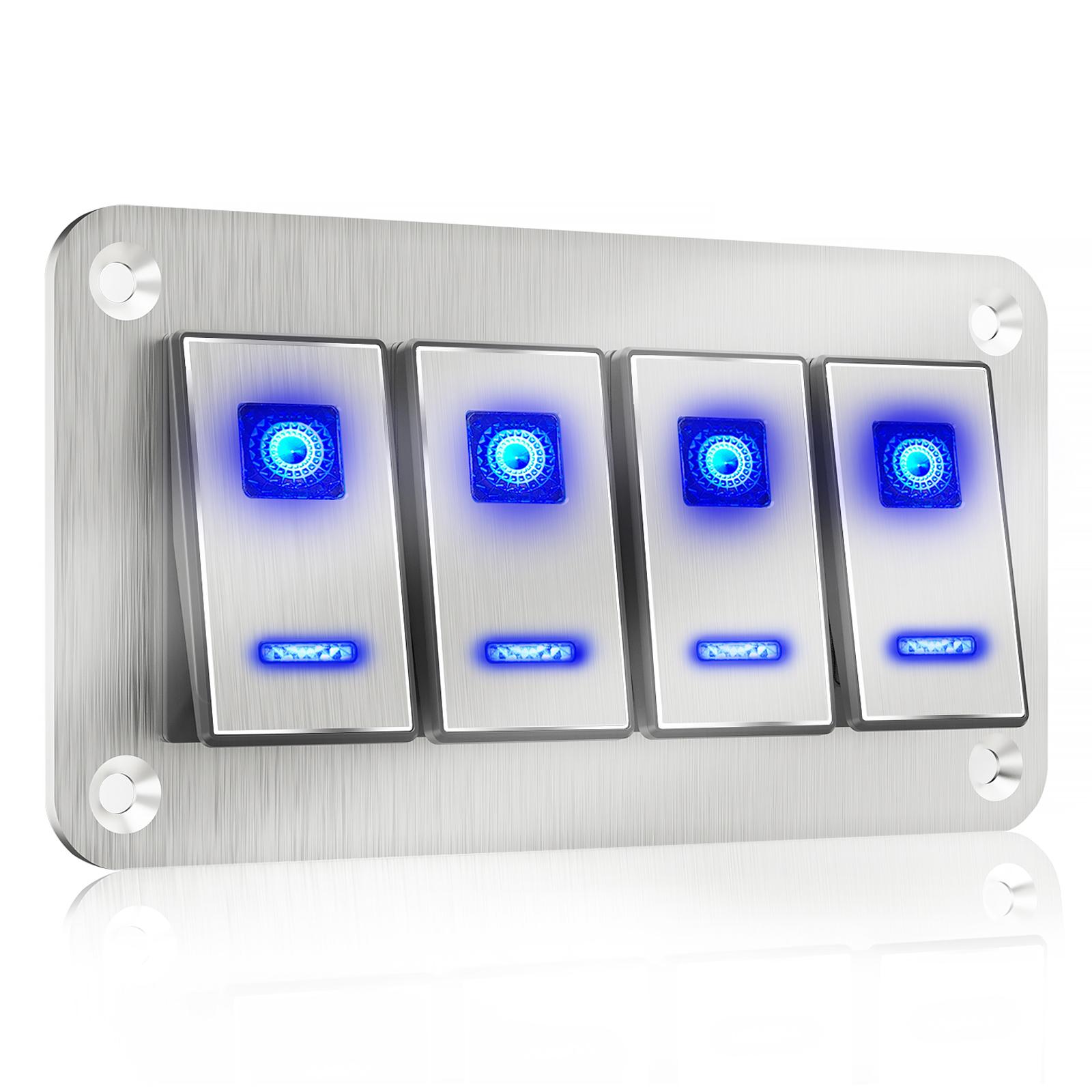 

12 В/24 В клавишная панель переключателей с двумя слотами USB, цифровой вольтметр, автоматический выключатель для грузовика, кемпера, яхты, морского автомобиля, 4/6-клавишной