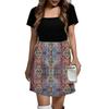 Women's Fashionable Casual Square Neck Retro Print Summer Dress
