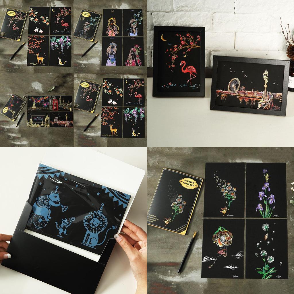 Colorful Scratch Art Paper Magic Painting Paper Featuring Premium Quality Cardboard