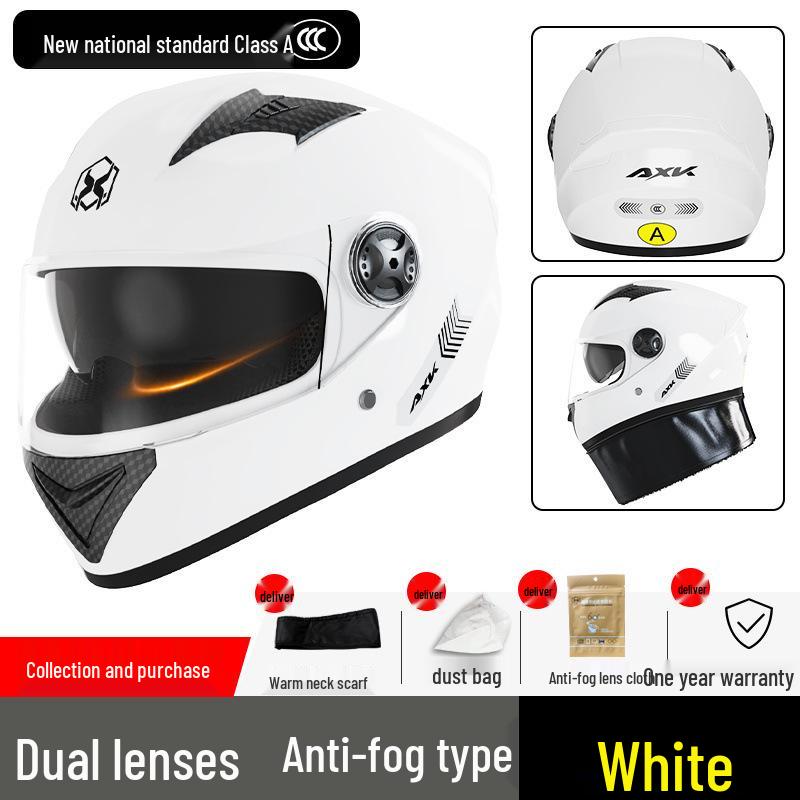 Certified Electric Motorcycle Helmet - Unisex Full Face, All-Season, Winter Warm, Safety Helmet