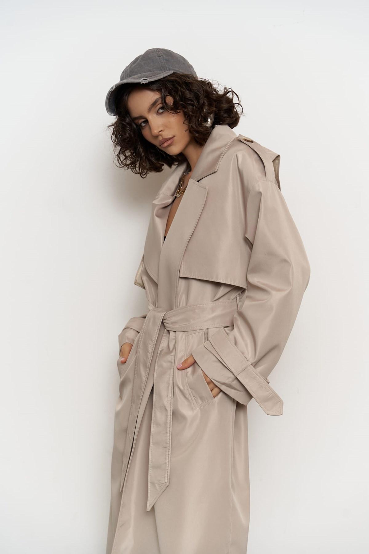 

Серый тренч оверсайз Femme M/L серый