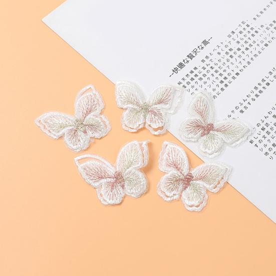 10Pcs Butterfly Appliques Exquisite Handicraft Double Layers DIY Embroidery Butterfly Patches Craft Flower Accessories