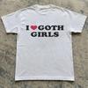Ich liebe Goth Girls Shirt, Unisex Baumwollshirts, Geschenke für Goth Girls, süße Shirts, trendige Shirts, Unisex