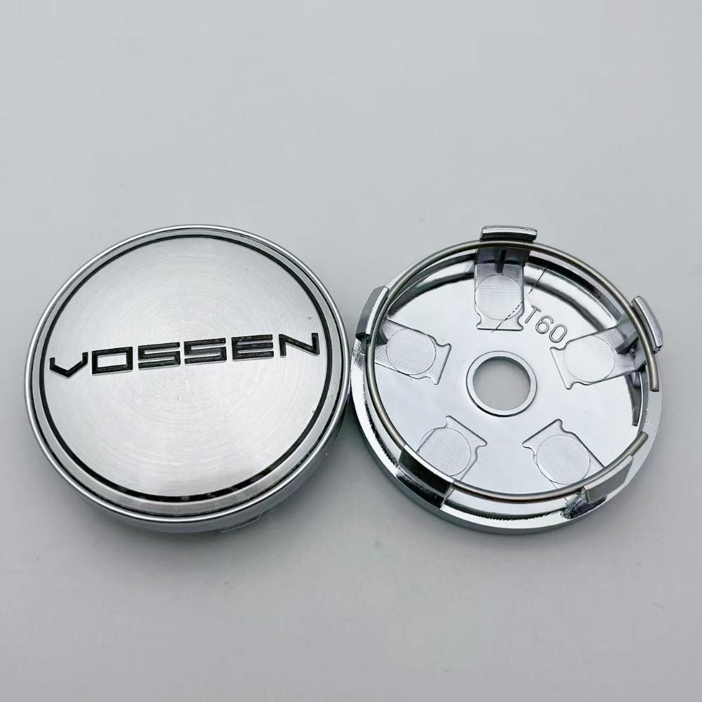 4pcs 60MM ( 56MM I.D ) Vossen Logo Emblem Car Wheel Center Caps Auto Rim Centre Cover Wheel Hubcaps Car Accessories Black/Silver