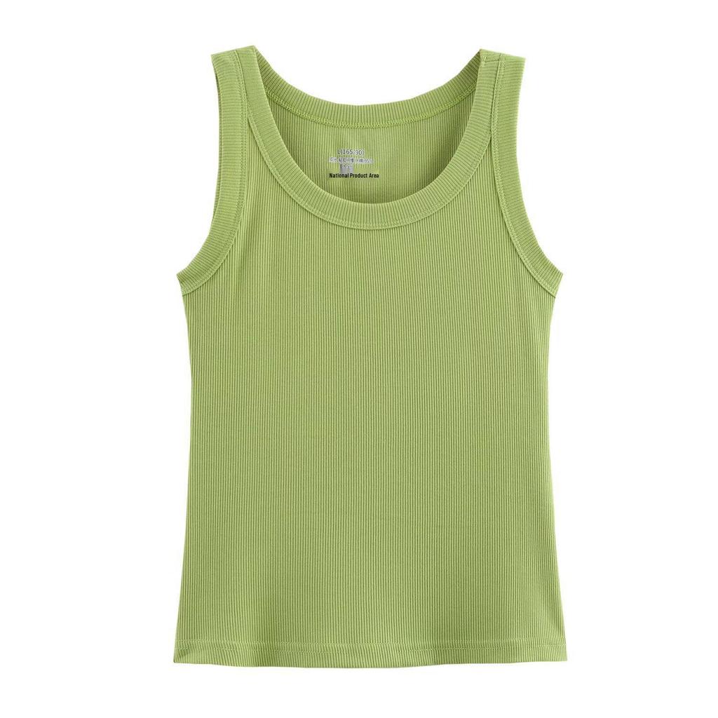 2025 Spring Women's European-American Ribbed Cotton Knitted Vest