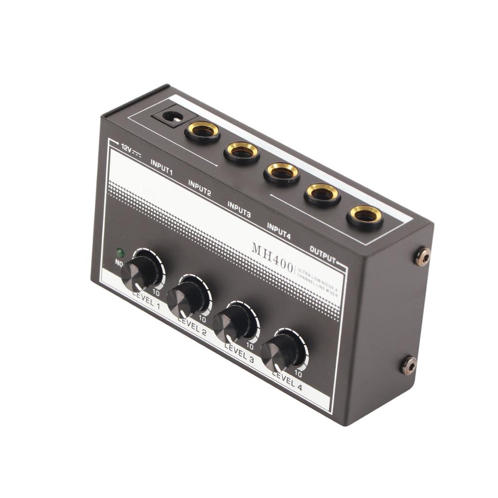 4?Channel Line Mixer Mini Metal Ultra Low Noise Hub Microphone Audio Equipment MH400US Plug 110V